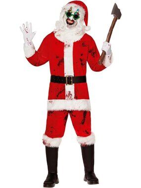 Spirit Halloween Terrifier Adult Art the Clown Santa Costume, Officially